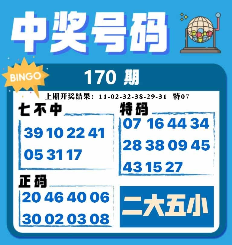 170期中奖号码[图]