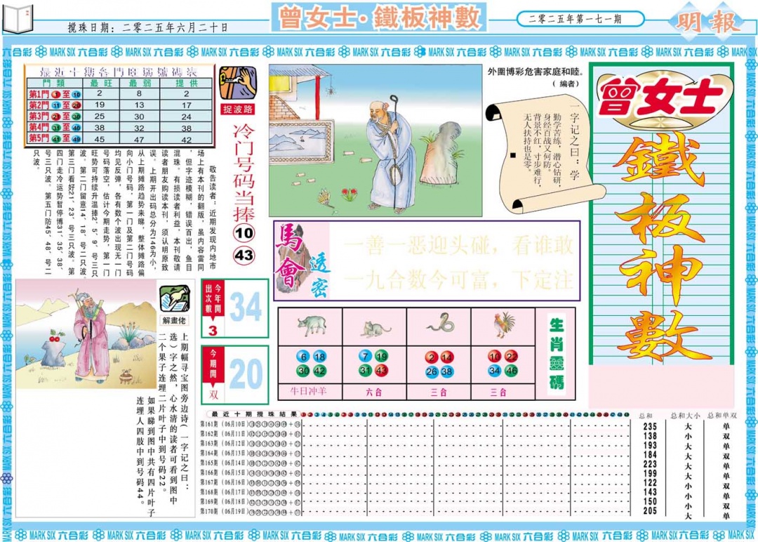 171期曾女士铁板神数A[图]