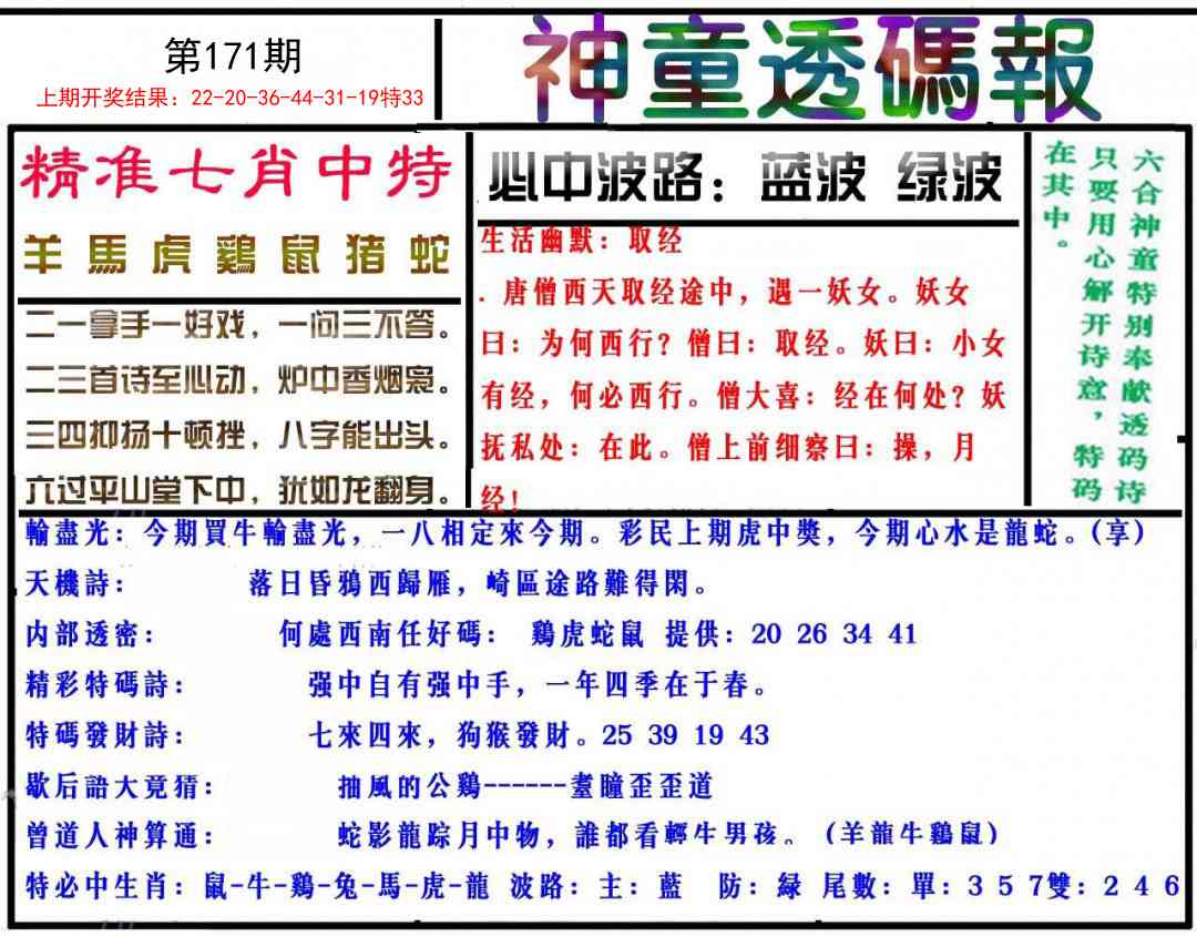 171期神童透码报[图]