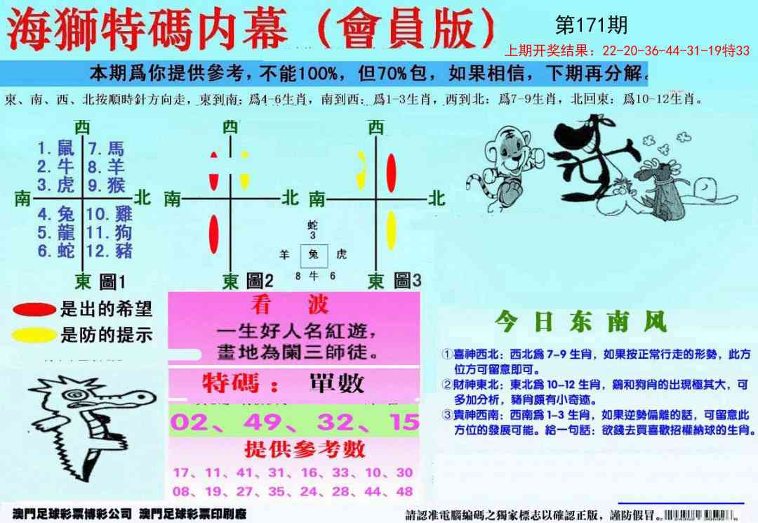 171期另版海狮特码内幕报[图]