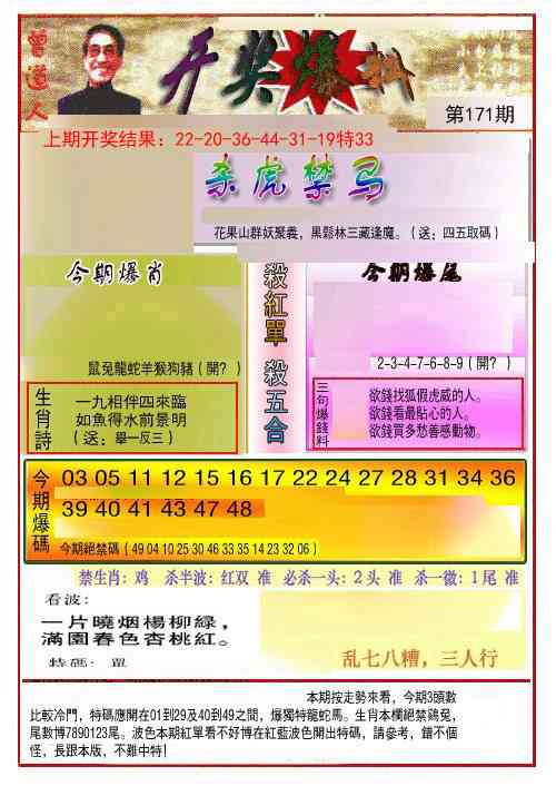 171期开奖爆料(新图推荐)[图]