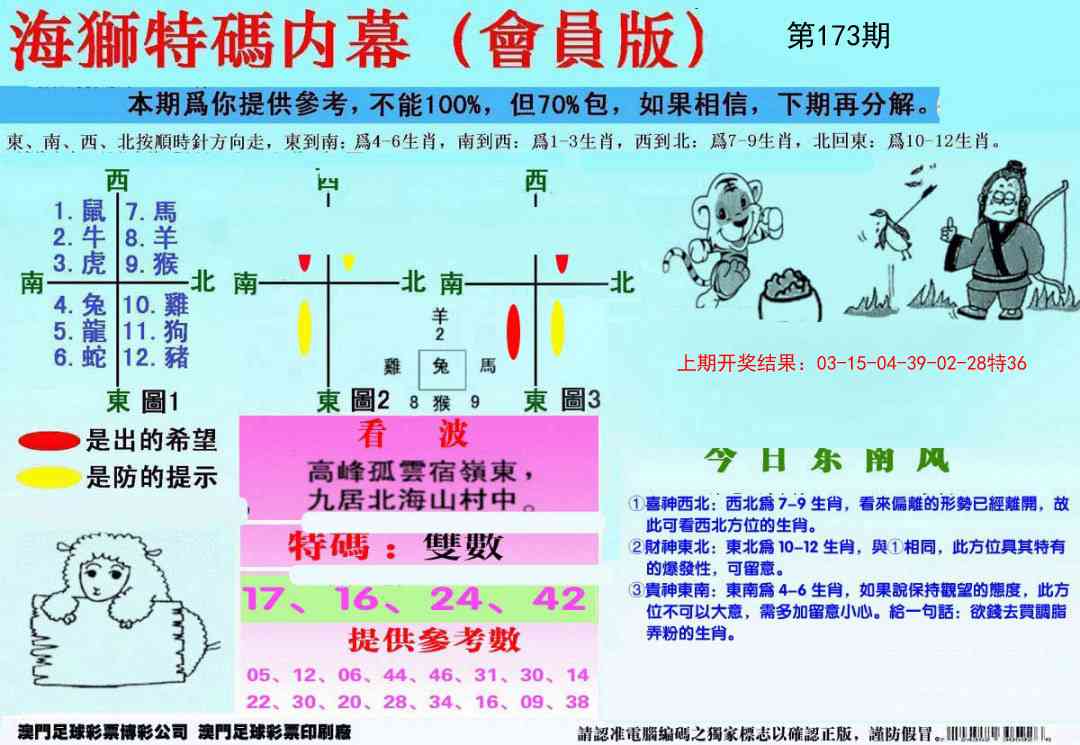 173期另版海狮特码内幕报[图]