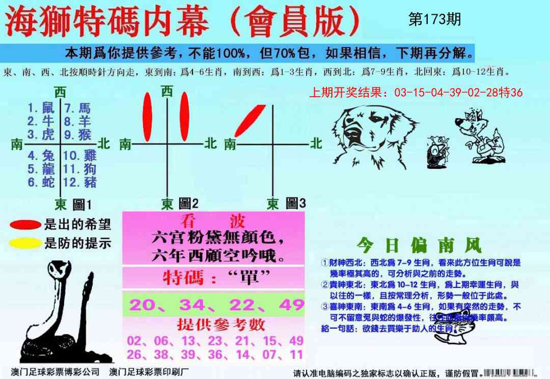 173期海狮特码会员报[图]