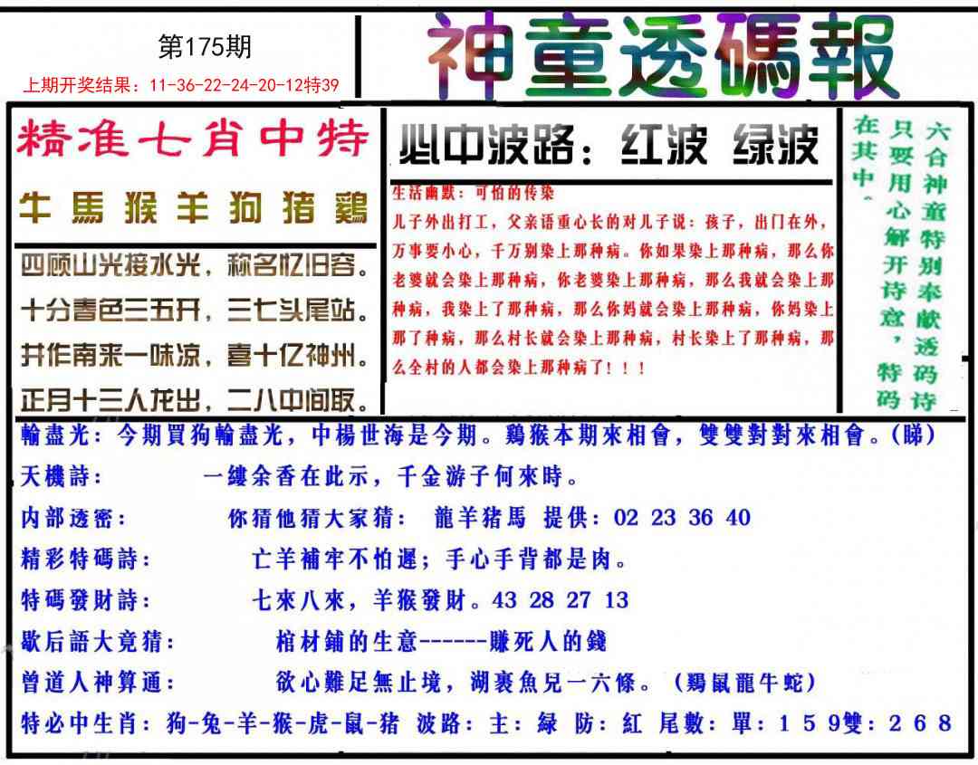 175期神童透码报[图]