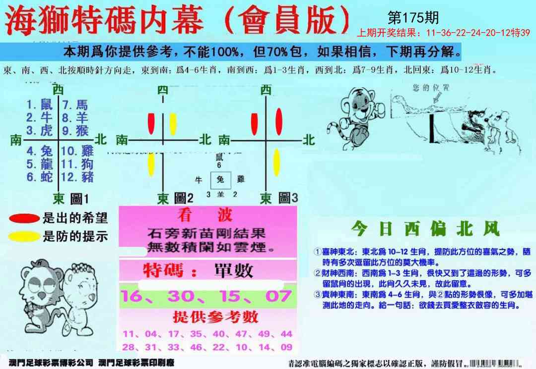 175期另版海狮特码内幕报[图]