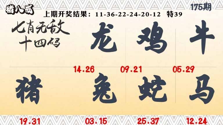 175期七肖无敌14码[图]