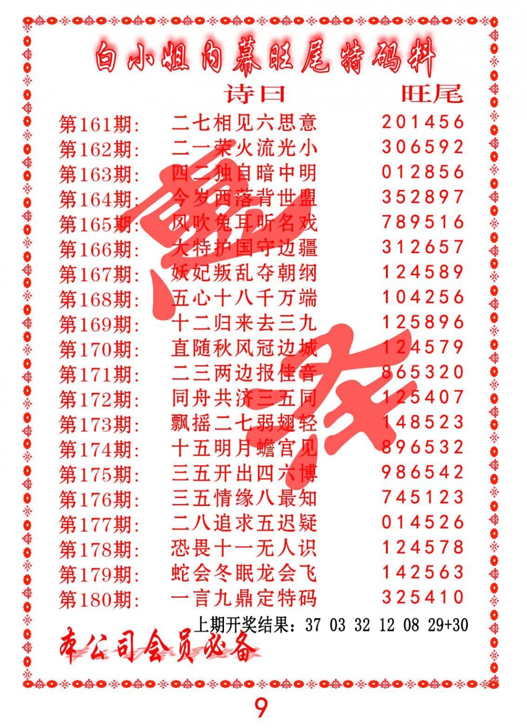 176期内幕旺尾特码料[图]