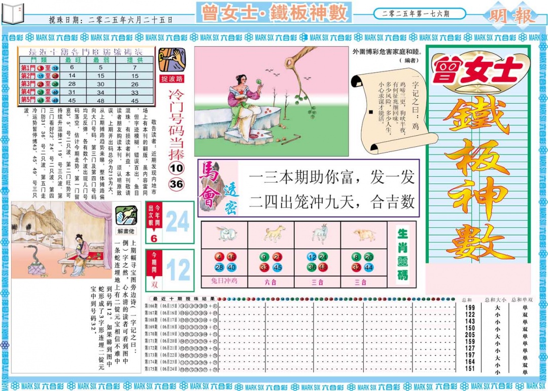 176期曾女士铁板神数A[图]