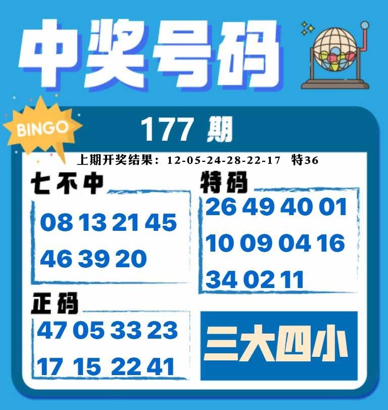 177期中奖号码[图]