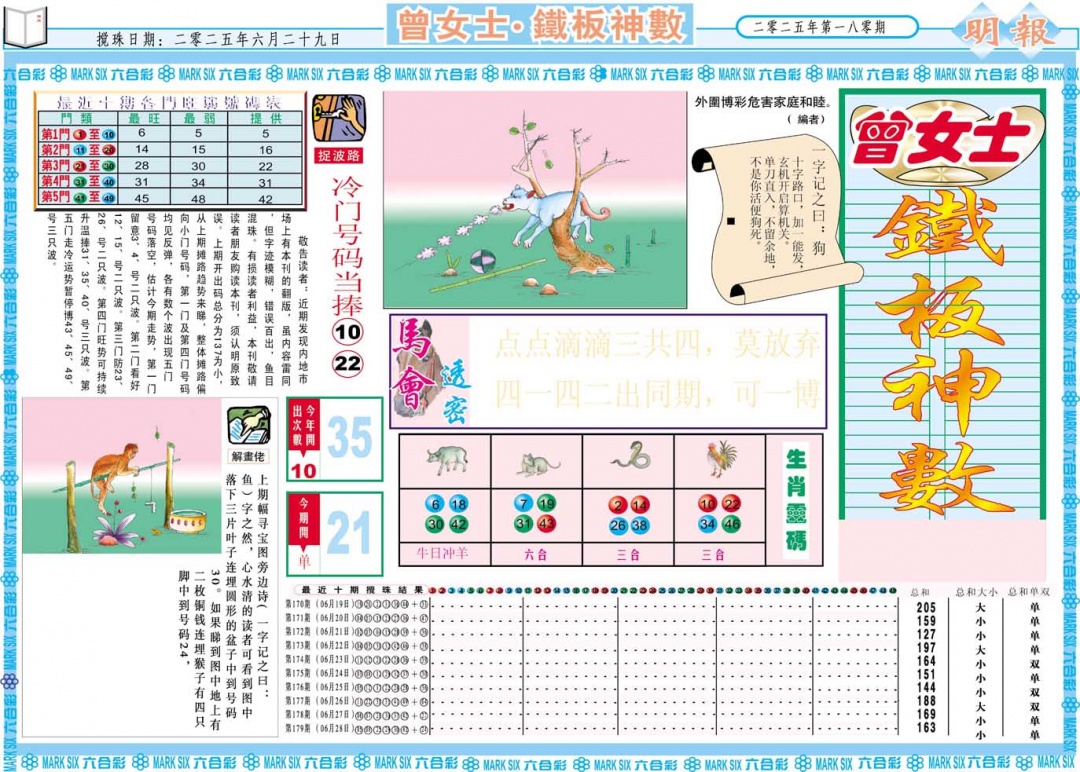 180期曾女士铁板神数A[图]