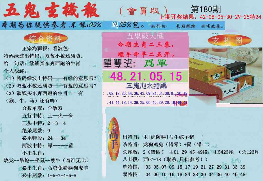 180期新五鬼玄机[图]