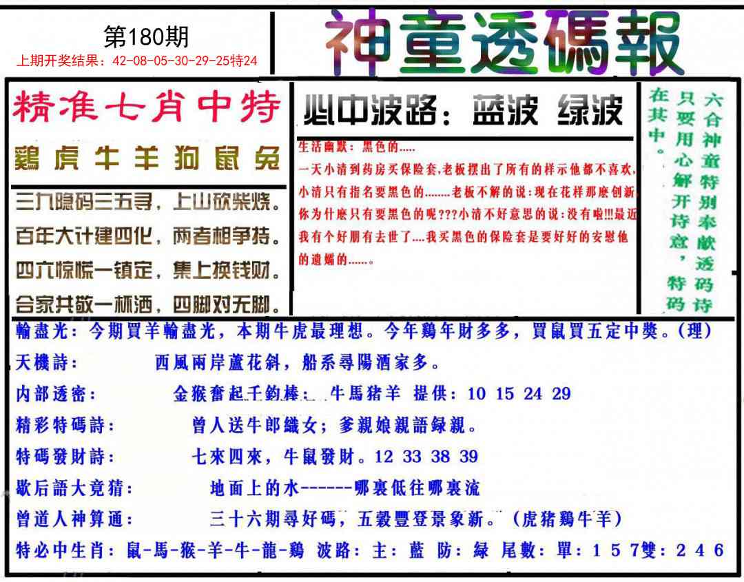 180期神童透码报[图]