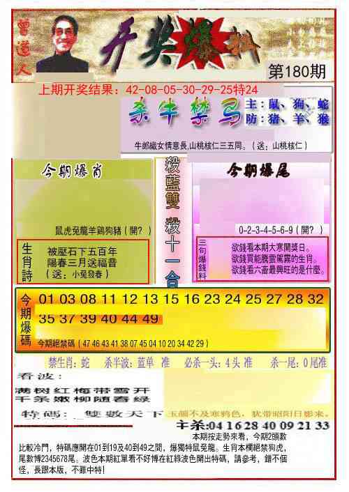 180期开奖爆料(新图推荐)[图]