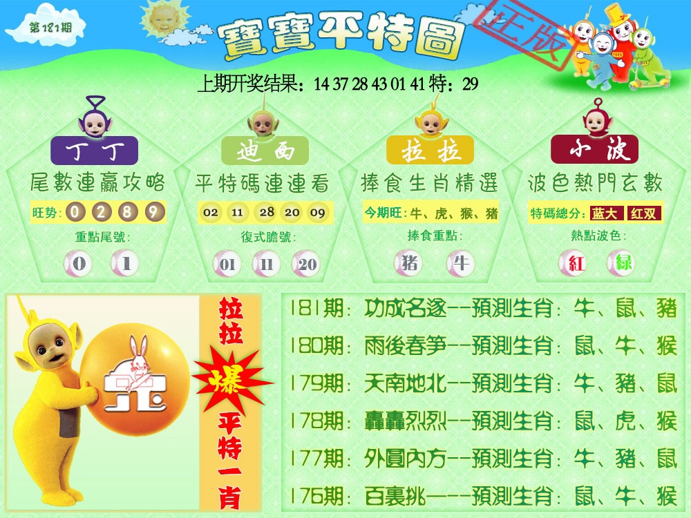 181期天线宝宝平特图[图]
