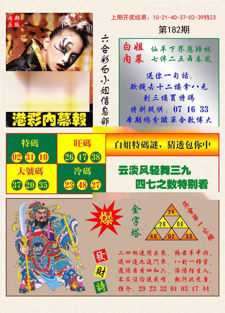 182期港彩内幕报[图]