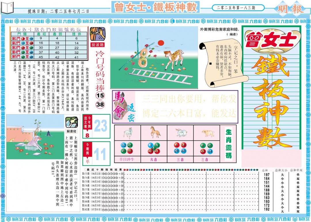 183期曾女士铁板神数A[图]