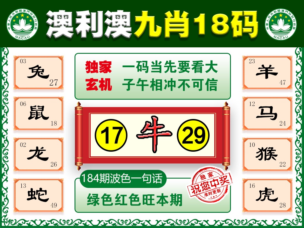 184期澳利澳九肖[图]