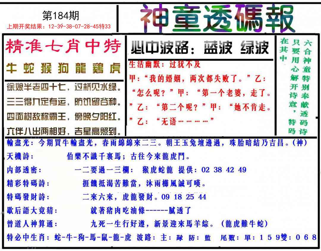 184期神童透码报[图]