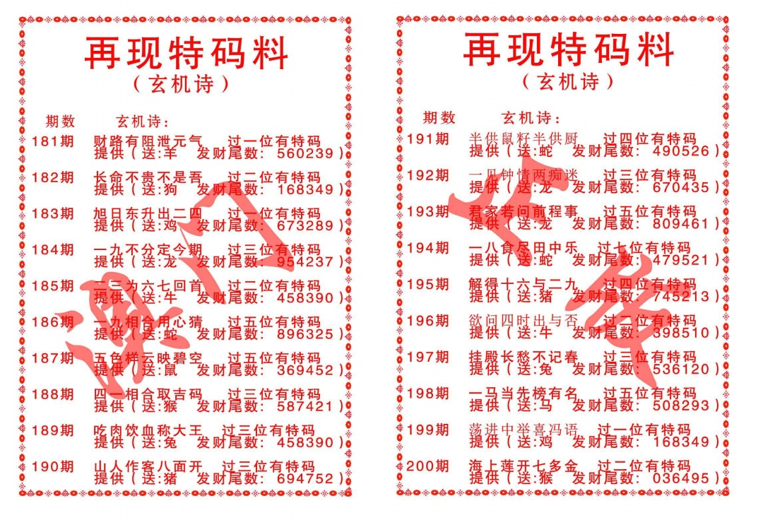 185期再现特码料[图]