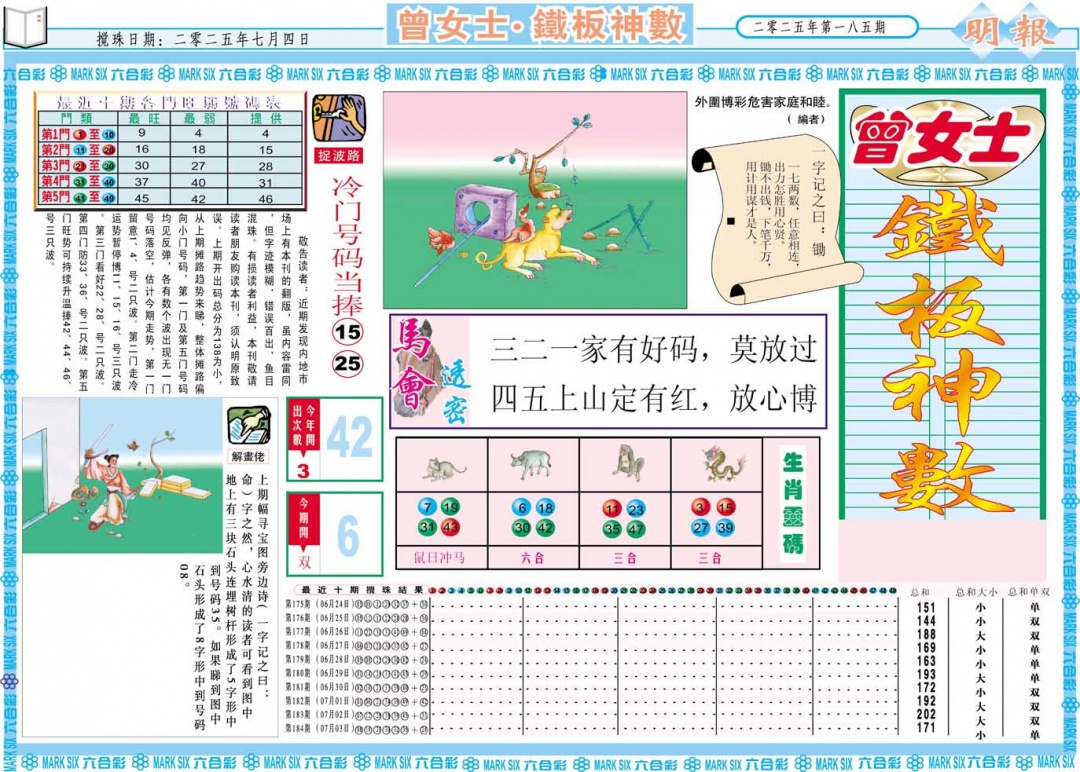 185期曾女士铁板神数A[图]