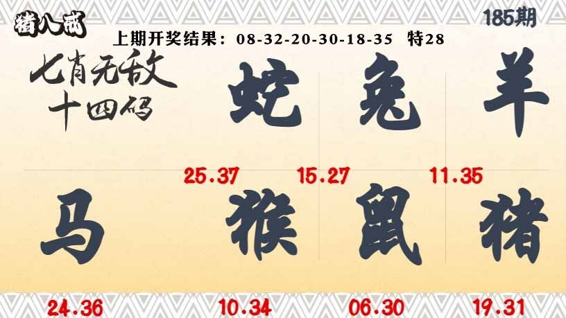 185期七肖无敌14码[图]