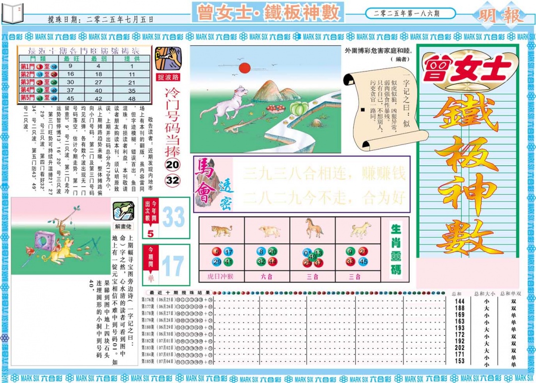 186期曾女士铁板神数A[图]