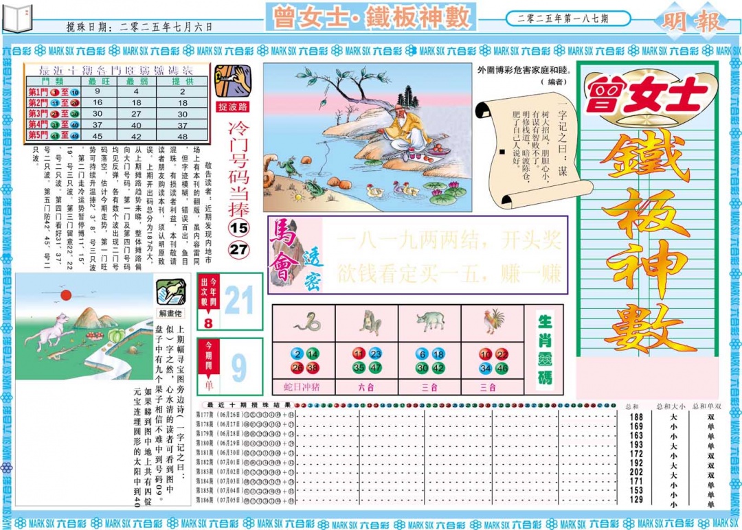 187期曾女士铁板神数A[图]