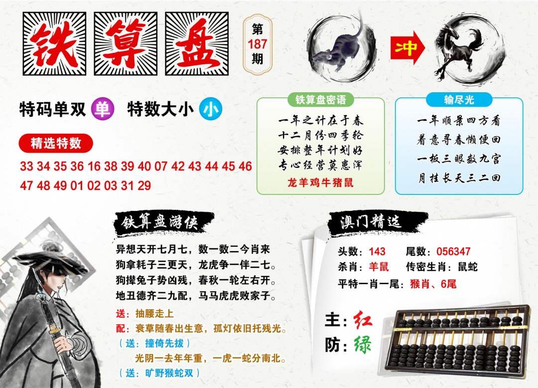 187期澳门铁算盘[图]