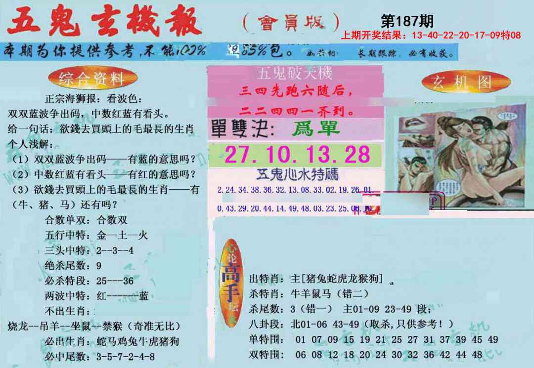 187期新五鬼玄机[图]
