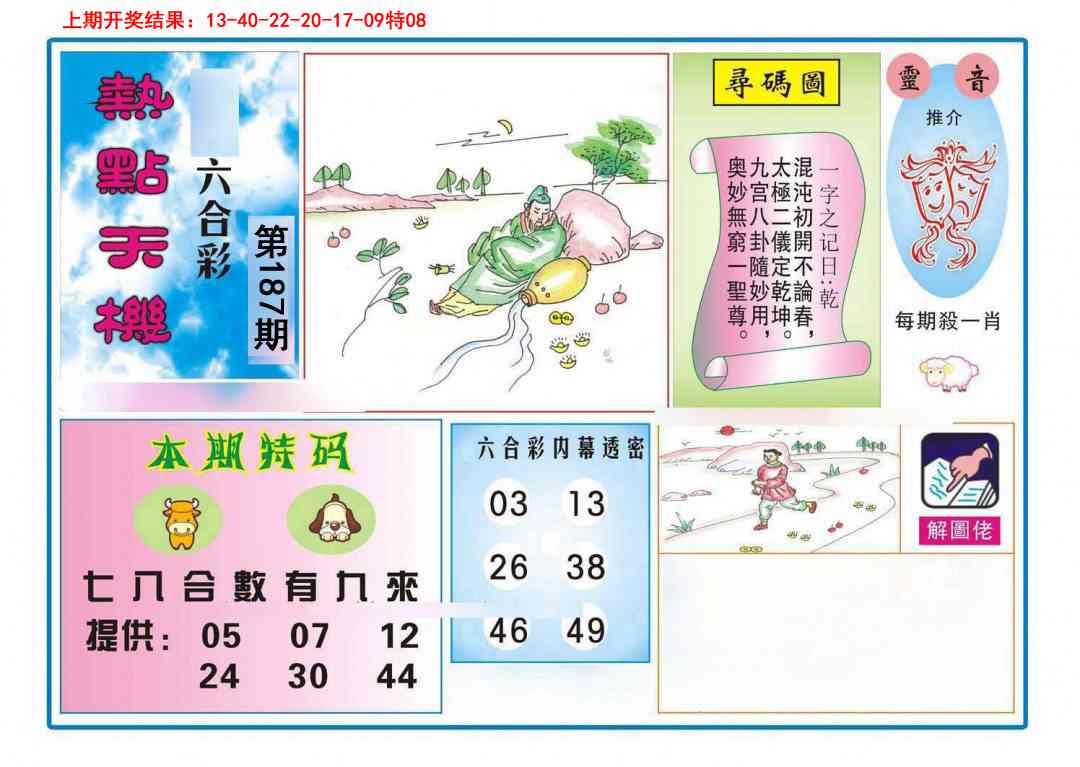 187期热点天机[图]