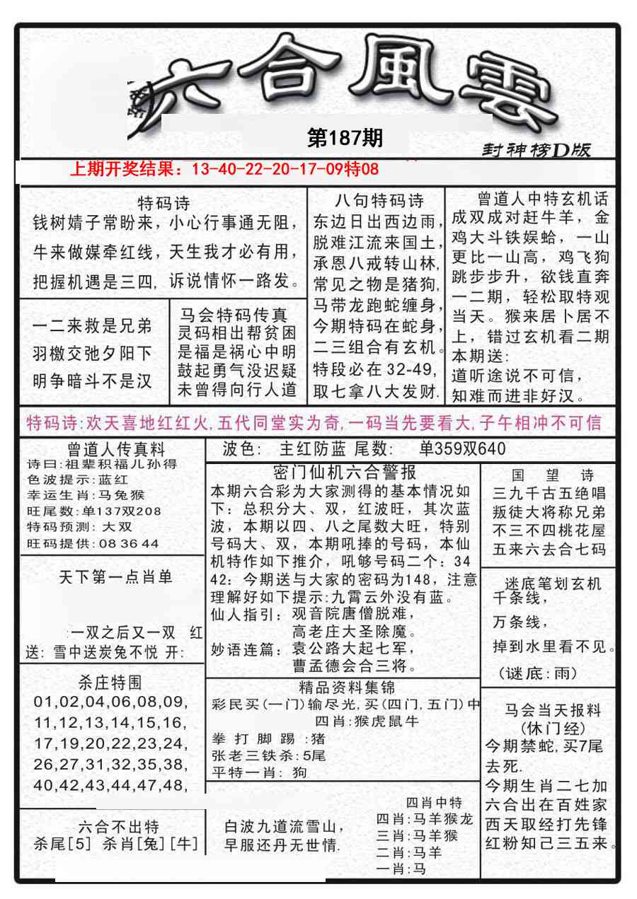 187期六合风云A[图]