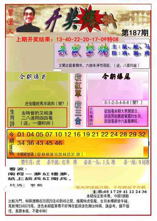 187期开奖爆料(新图推荐)[图]