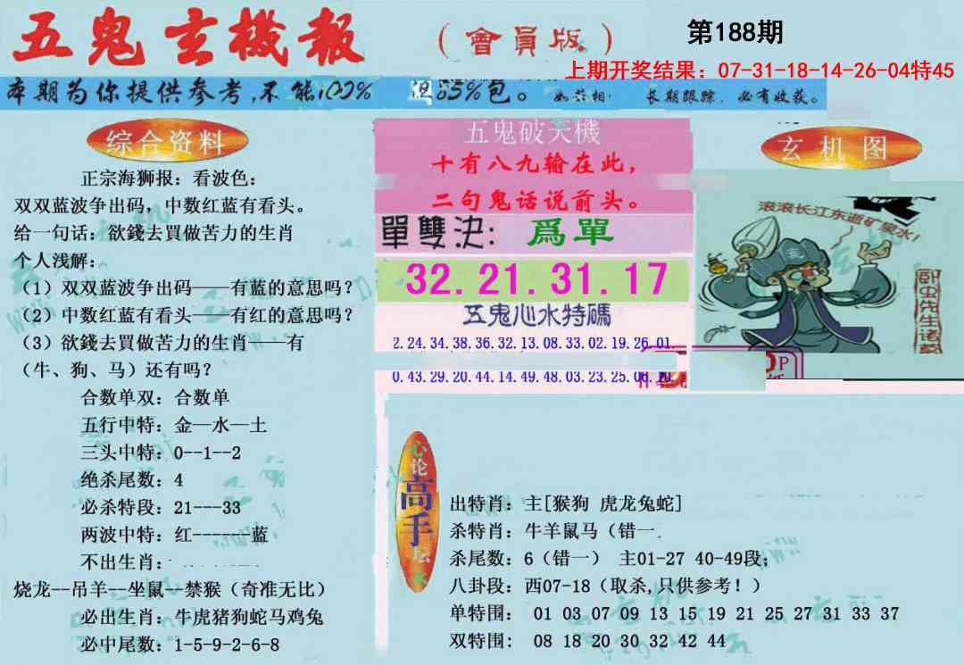 188期新五鬼玄机[图]