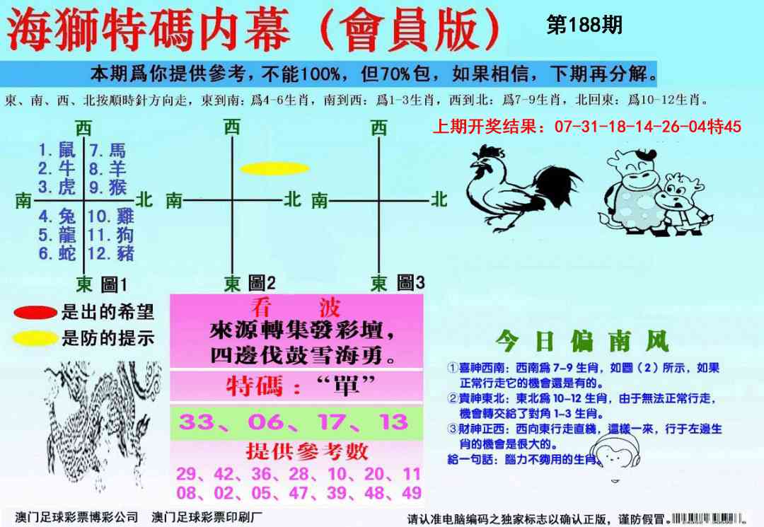 188期海狮特码会员报[图]