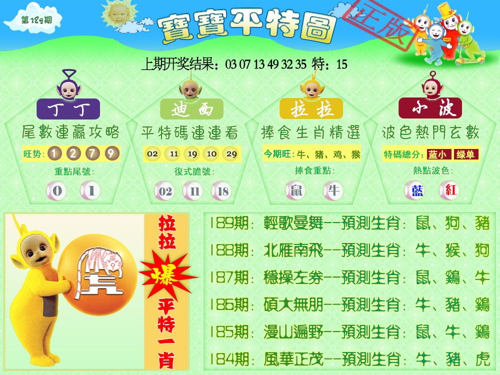 189期天线宝宝平特图[图]