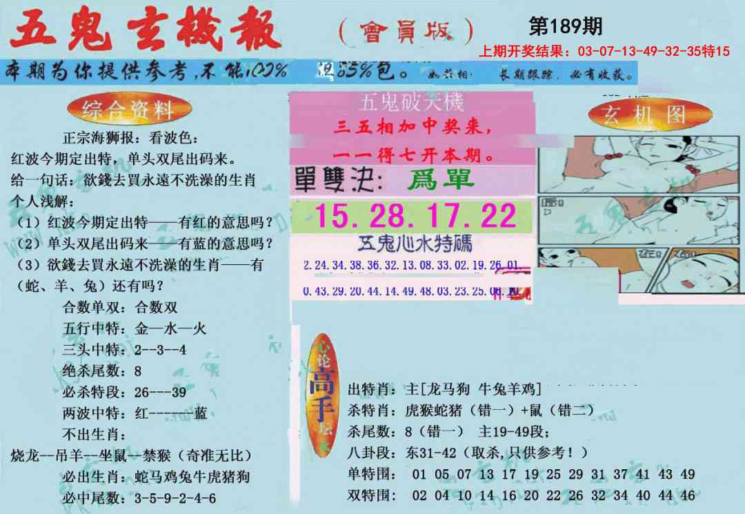 189期新五鬼玄机[图]