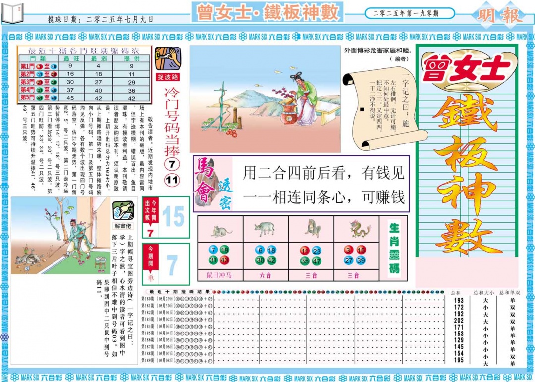 190期曾女士铁板神数A[图]