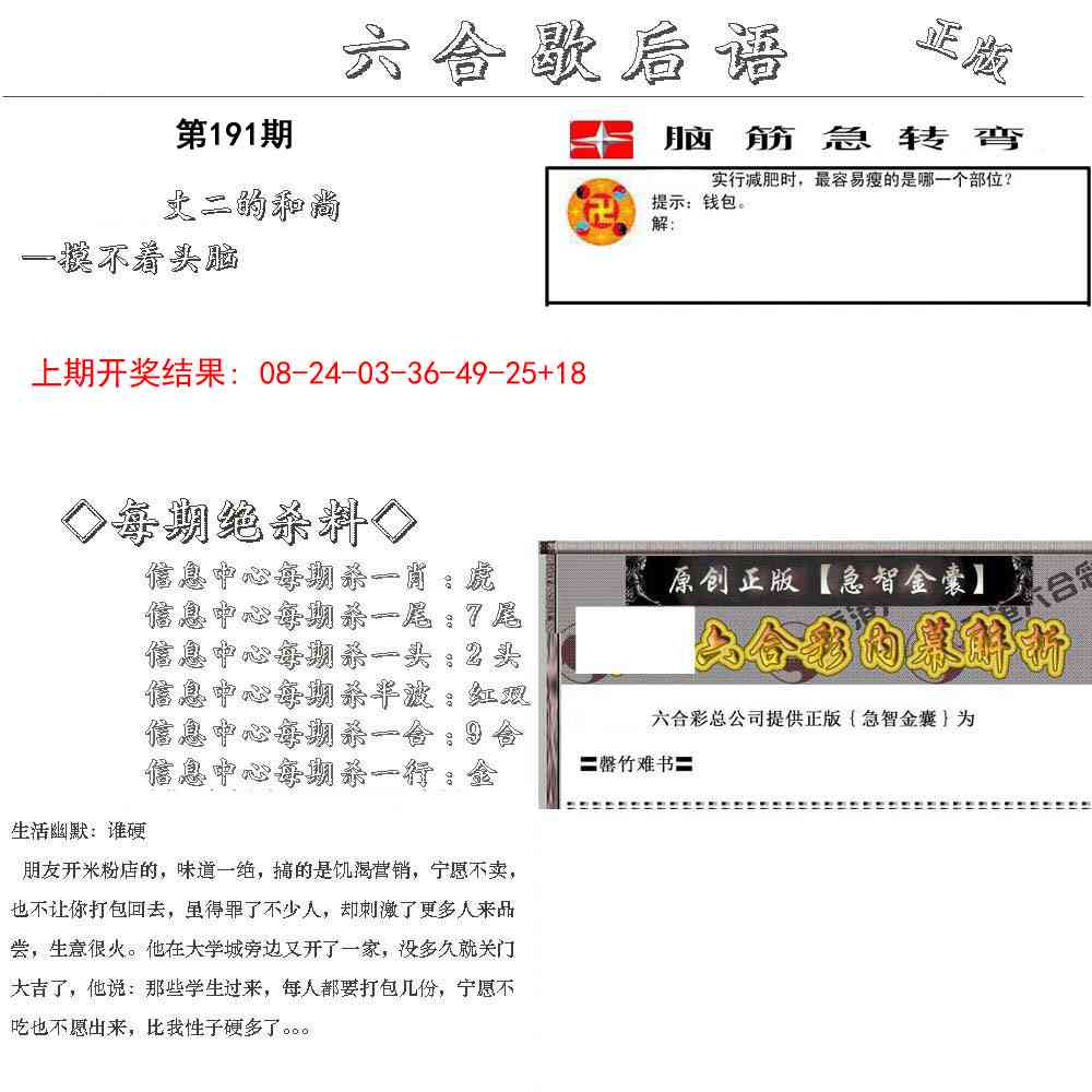191期六合歇后语[图]