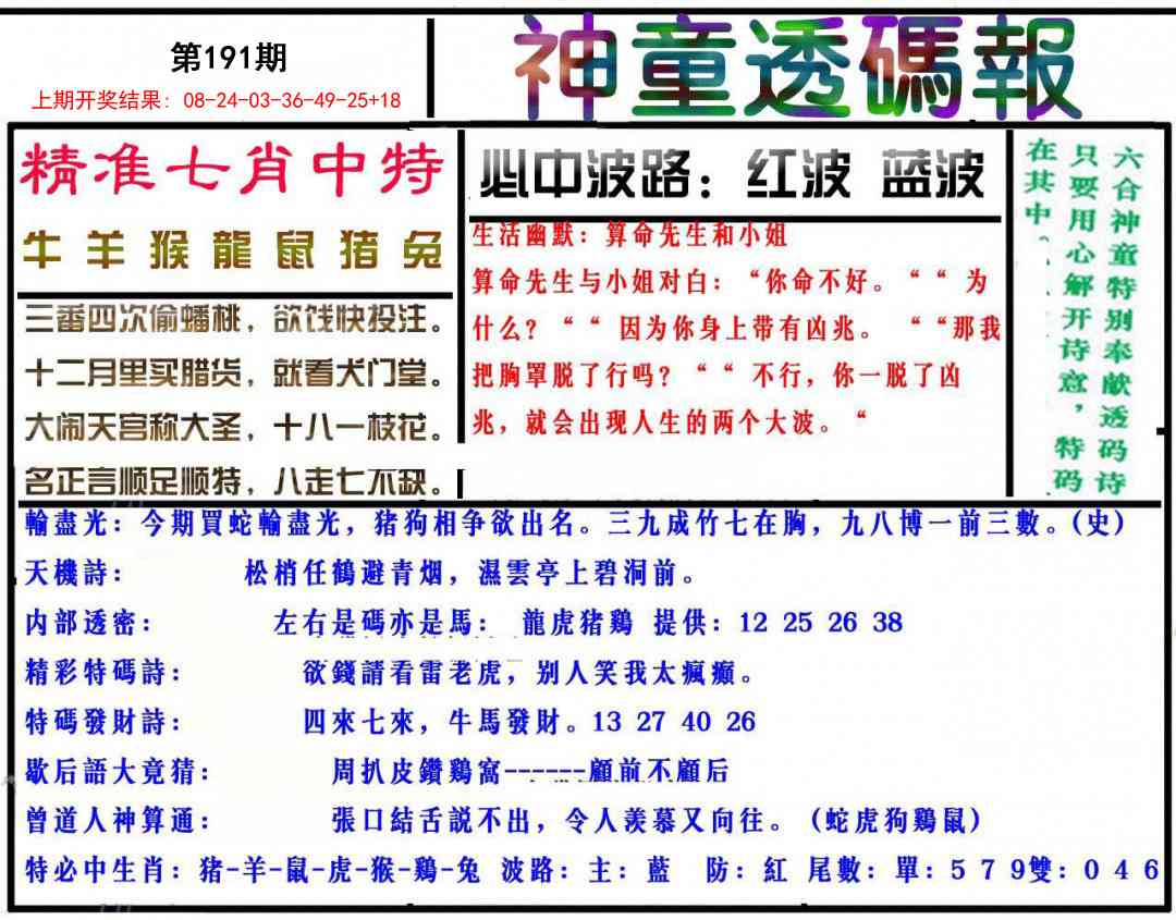 191期神童透码报[图]
