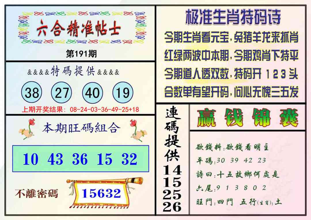 191期精准贴士[图]