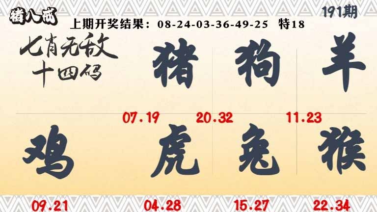 191期七肖无敌14码[图]