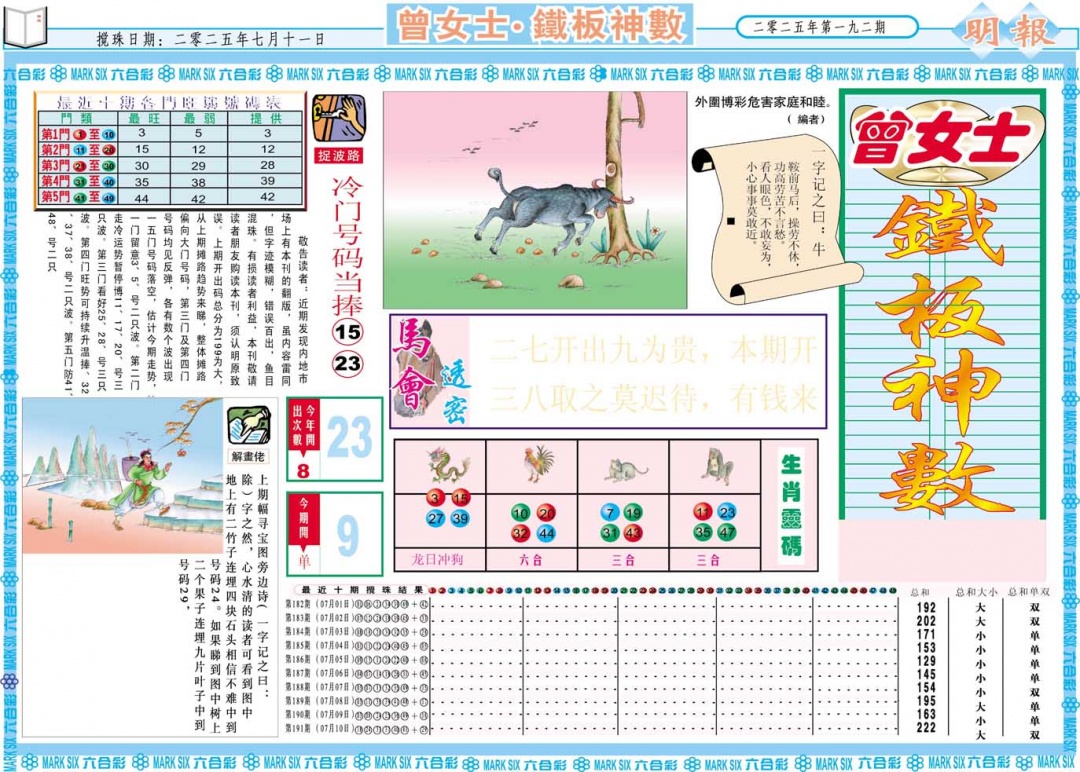 192期曾女士铁板神数A[图]