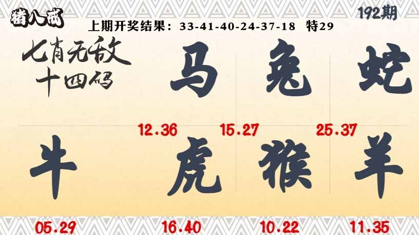 192期七肖无敌14码[图]