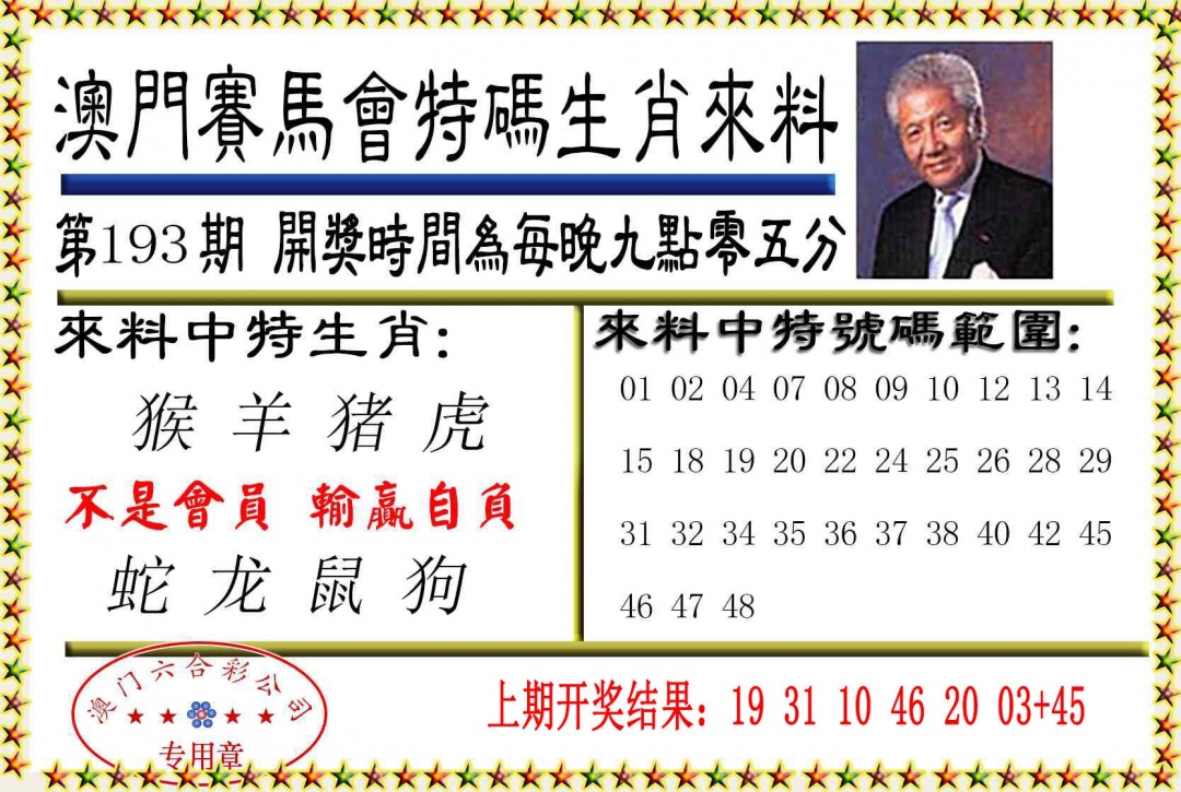 193期特码生肖来料[图]