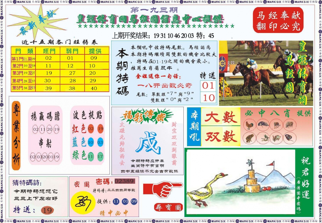 193期体育网马经图[图]