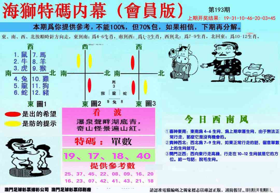 193期另版海狮特码内幕报[图]