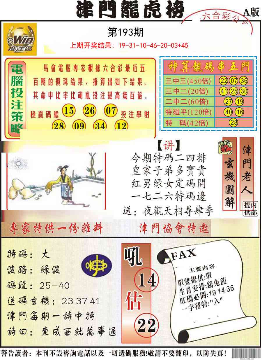 193期津门龙虎榜A[图]
