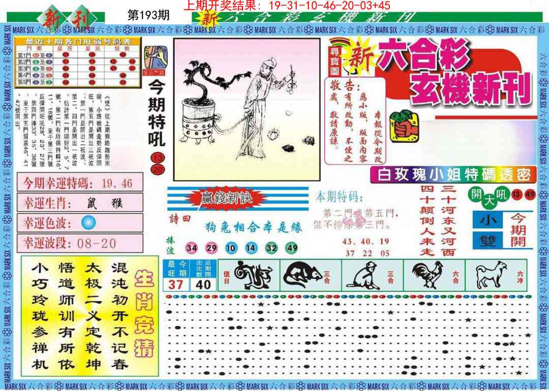 193期新六合彩特码新刊A[图]