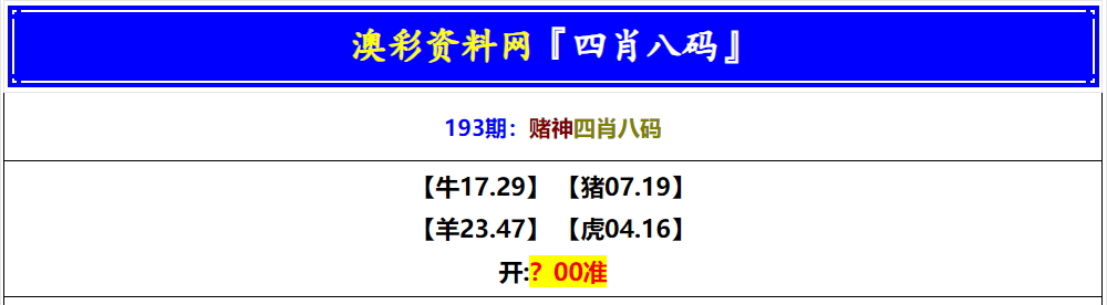 193期赌神四肖八码[图]