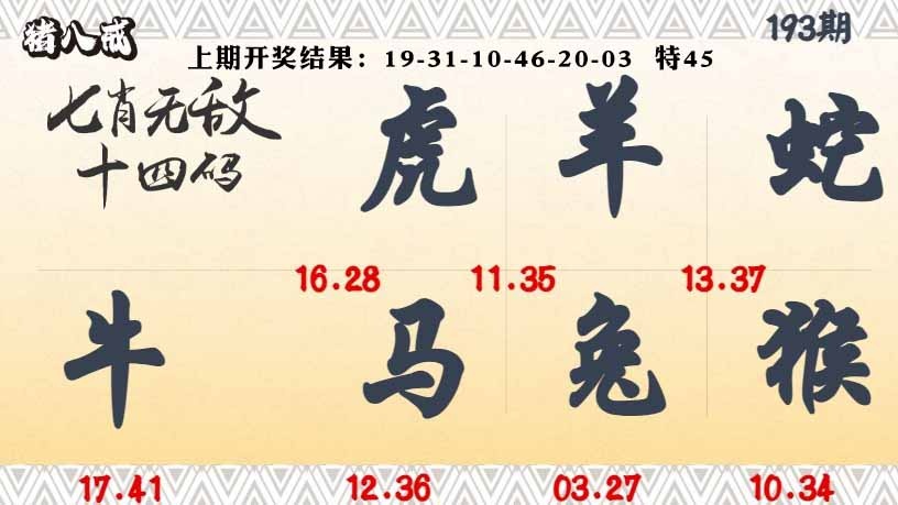 193期七肖无敌14码[图]